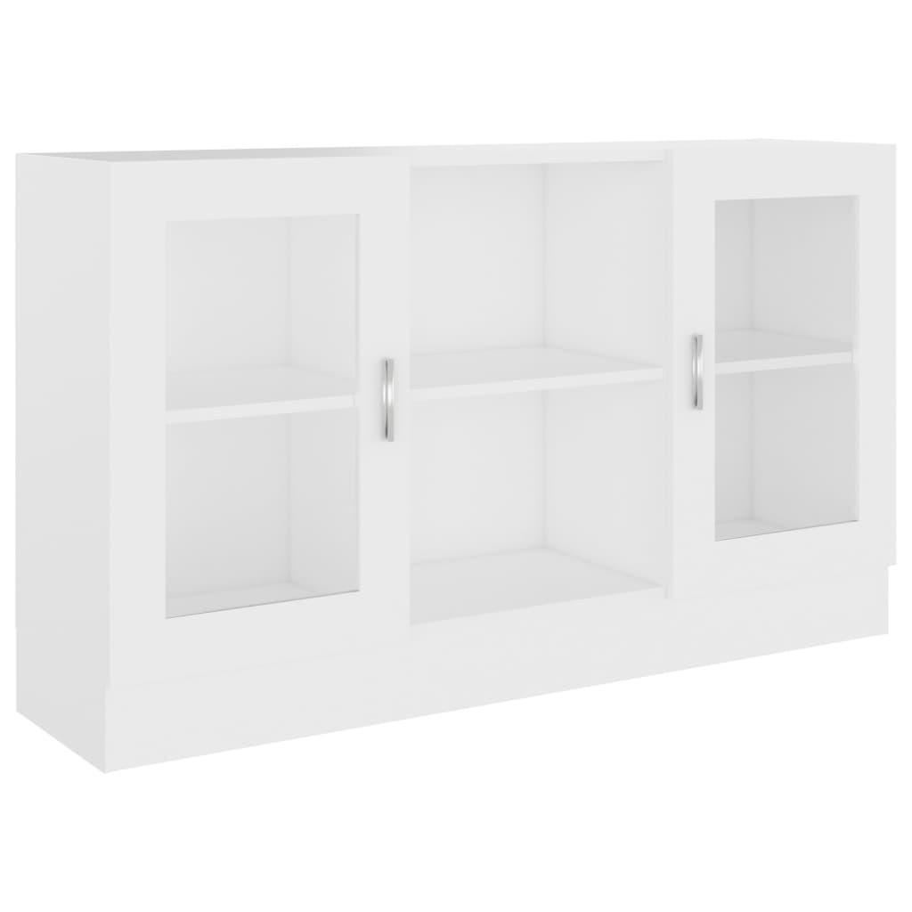 VITRINENSCHRANK Weiß 120x30,5x70 cm Holzwerkstoff - Weiß, Holzwerkstoff (120/70/30.5cm) - furnicato