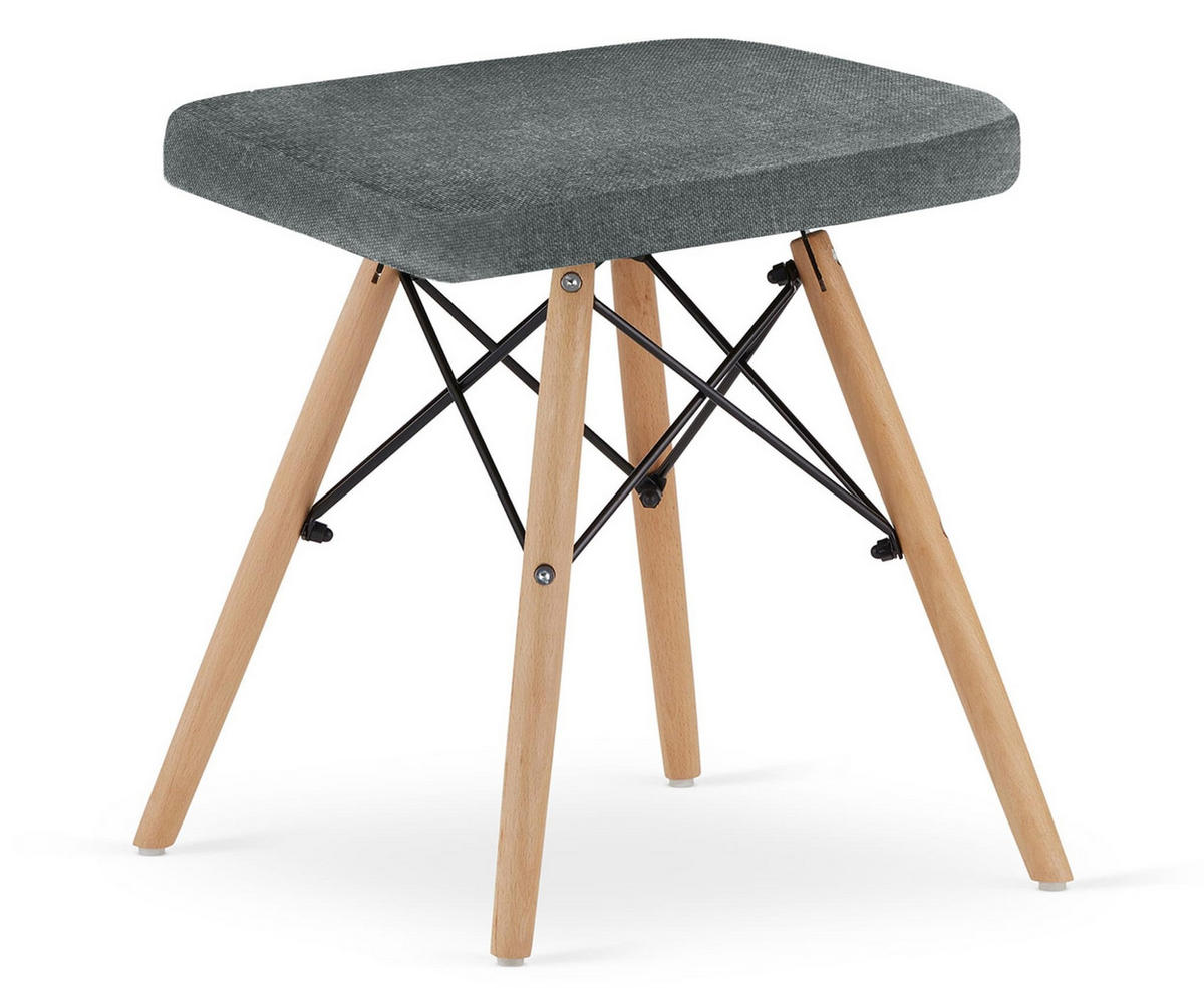 HOCKER 2er Set, Velours in Grau, für Wohnzimmer, Küche oder Büro - Grau, Textil (43/46/33cm) - Best For Home