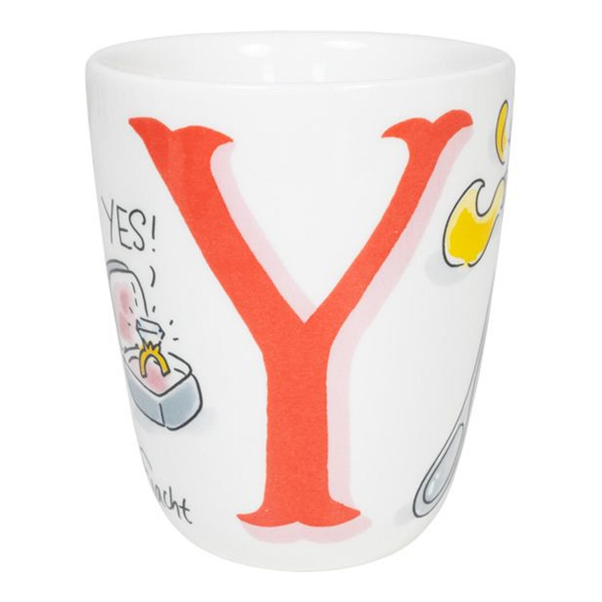 BECHER Liebesbrief Y in Bunt - 350 ml - Multicolor, Keramik (0.35L) - Blond Amsterdam