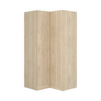 ECKKLEIDERSCHRANK Holz-Effekt Eiche 92.5x90.5h184 - Braun, Holzwerkstoff (90.5/184/92.5cm) - DMORA