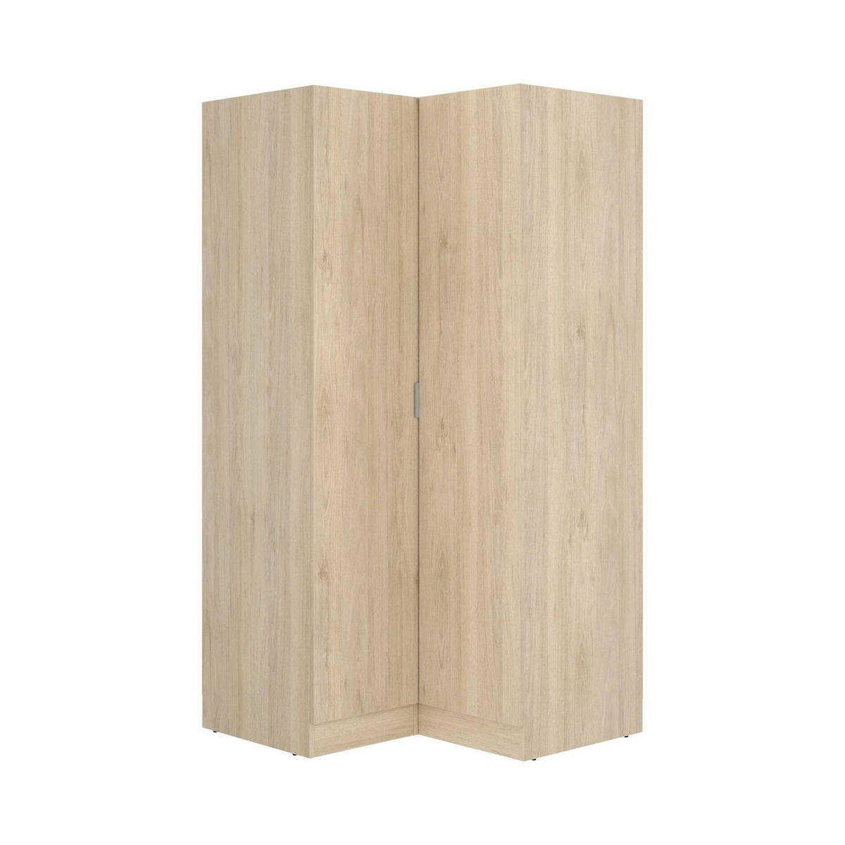 ECKKLEIDERSCHRANK Holz-Effekt Eiche 92.5x90.5h184 - Braun, Holzwerkstoff (90.5/184/92.5cm) - DMORA