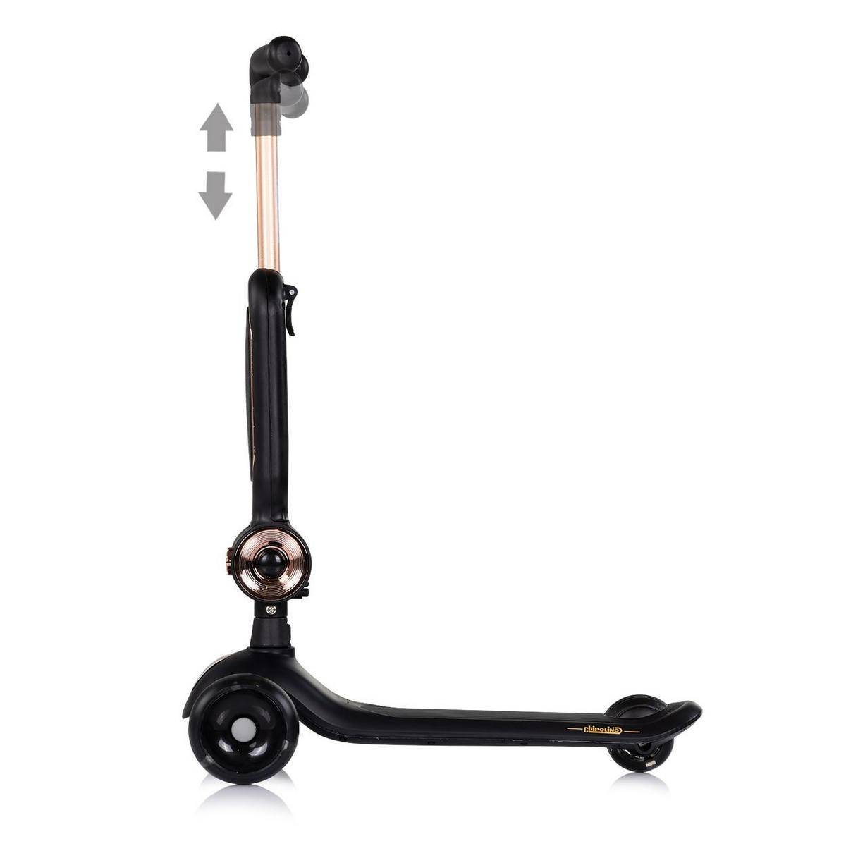 KINDERROLLER Bloomi 2 in 1 schwarz Laufrad Sitz PU-Räder Lichteffekte Bremse - Schwarz, Metall (46/28/77cm) - Chipolino