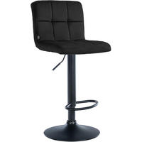 BARHOCKER Samt Schwarz - Schwarz, Textil/Metall (46/94/47cm) - CLP