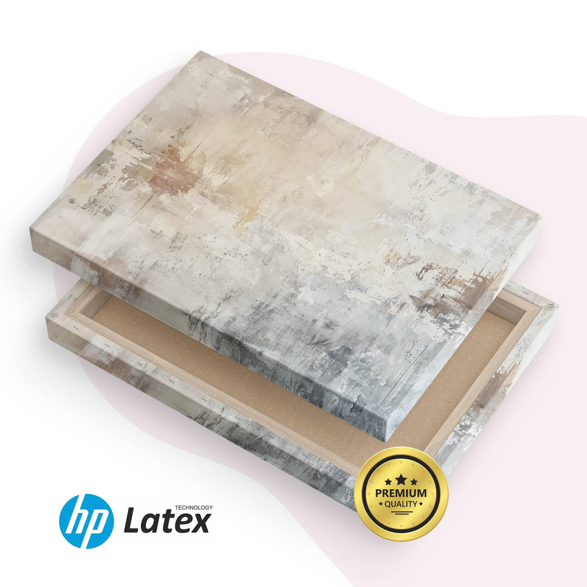 LEINWANDBILD Abstraktion Beton Optik Moderne Muster 40/30cm - Beige/Braun, Textil (40/30cm) - Muralo