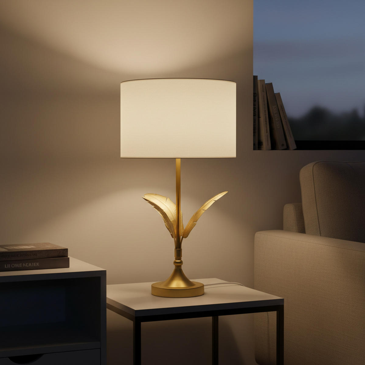 LAMPE - Multicolor, Textil/Metall (28/28/51cm) - Relaxdays