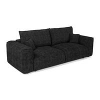 SCHLAFSOFA mit Stauraum COMO Cord Schwarz 254cm - Schwarz, Textil (254/78/95cm) - Premium Interiors