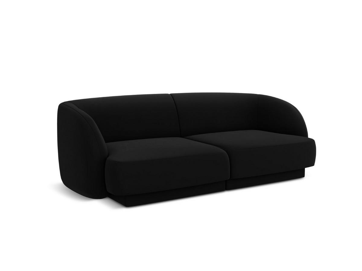 SOFA Miley aus Samt schwarz 2 Sitzplätze - Schwarz, Textil (90/70/180cm) - Micadoni