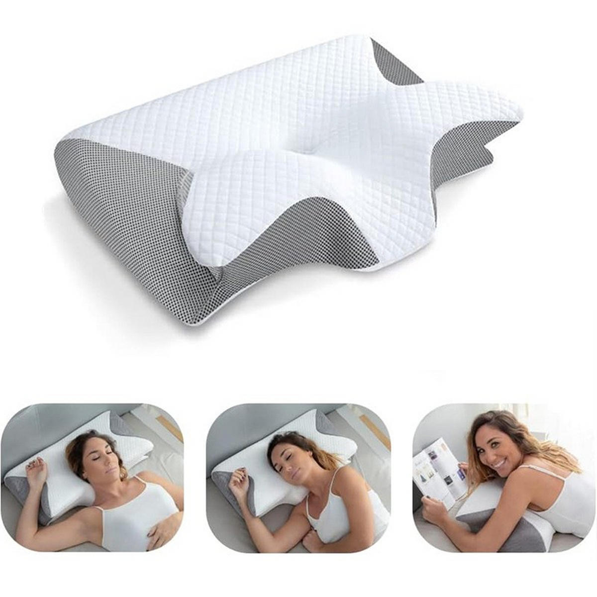NACKENKISSEN ，Ergonomisches , 62 x 37 x 12 cm - Pastellgrün, Textil (62/37cm)