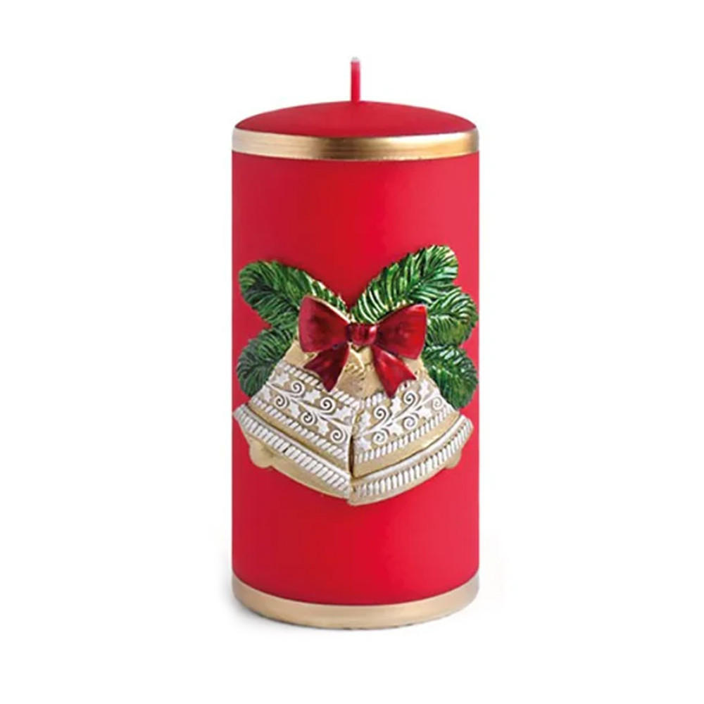 KERZE Glocken Rot 7/7/10 cm Naturmaterial - Rot, Naturmaterialien (10cm) - Mondex