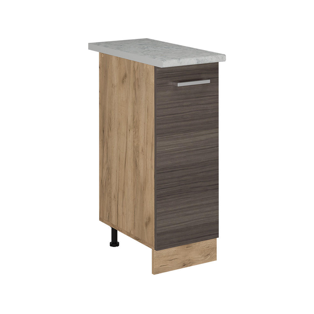 APOTHEKERSCHRANK R-Line Edelgrau 30 cm AP Marmor - Honigeiche/Eiche Wotan, Holzwerkstoff (30/81.6/60cm) - Vicco