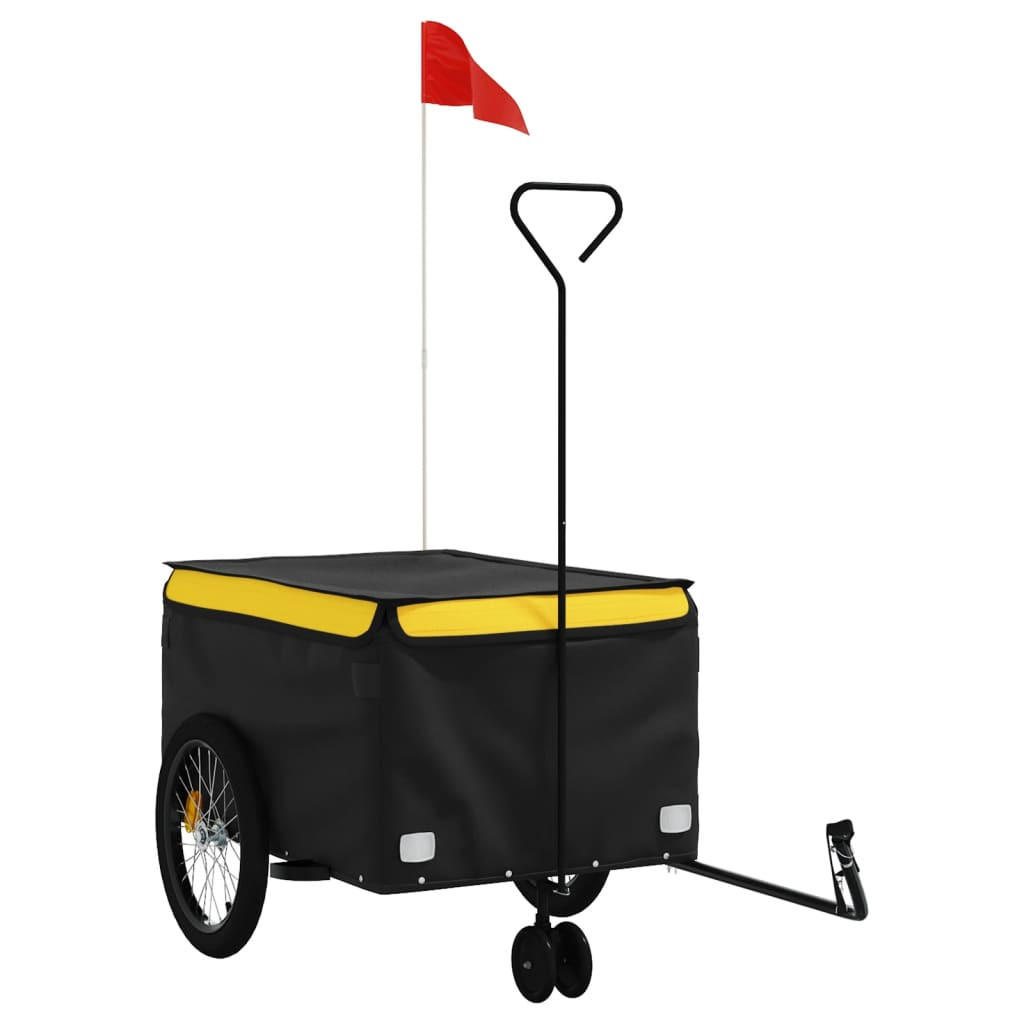 FAHRRADANHÄNGER Schwarz Und Gelb 45 Kg Eisen - Gelb, Metall (68/59/137cm) - vidaXL