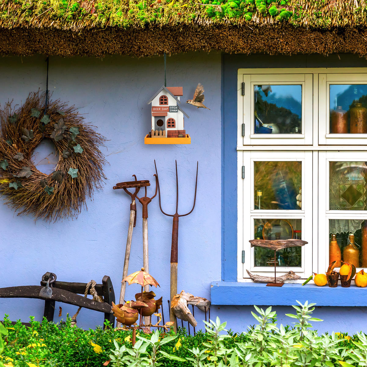 DEKO-VOGELHAUS - Multicolor, Holz (18/23/18cm) - Relaxdays