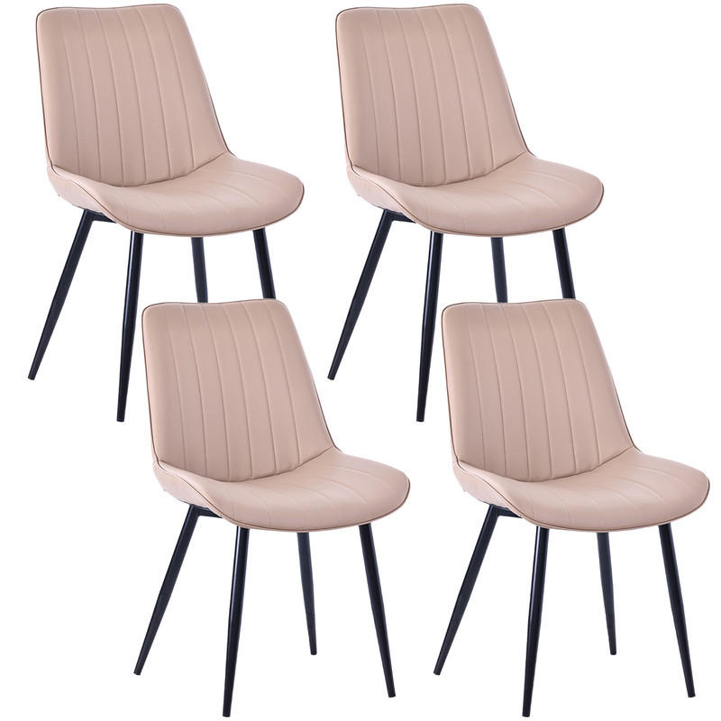 STUHL-SET 4 Stück aus Kunstleder in Modernem Stil-YZ1 - Cognac, Textil (53/88/62.5cm) - HOMAVO