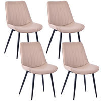 STUHL-SET 4 Stück aus Kunstleder in Modernem Stil-YZ1 - Cognac, Textil (53/88/62.5cm) - HOMAVO