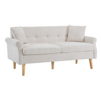 2-SITZER Sofa Chenille mit 15 cm Sitzkissen 162/74/77 cm Beige - Beige, Textil (77/162/74cm) - Redom