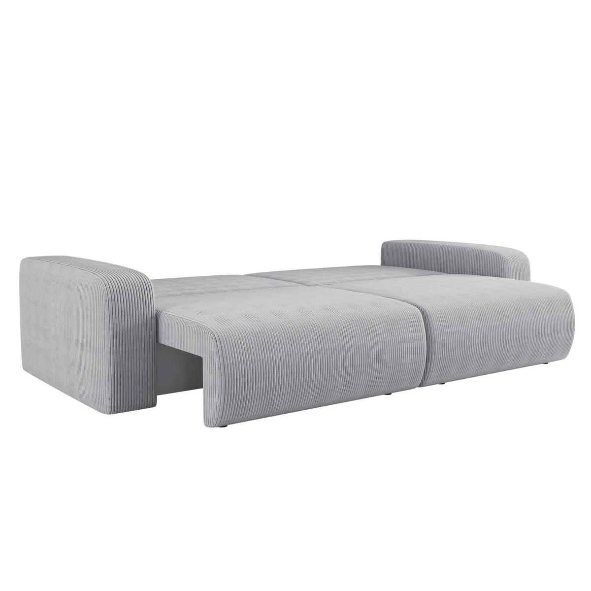 SCHLAFSOFA MILANO und Bettkasten Stoff Poso Grau - Grau, Holz (246/83/98cm) - Kaiser Möbel