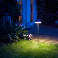 LED-AUSSENLAMPE aus Aluminium 62cm hoch mit Erdspieß und 2m Netzkabel für Garten - Grau, Metall (15/22/29cm) - Northpoint