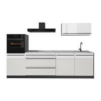 KUCHYNKA R-Line, Biely vysoký lesk/antracitová, 280 cm Marmori työtaso - biela s vysokým leskom/antracitová, kompozitné drevo (280/143/60cm) - Vicco