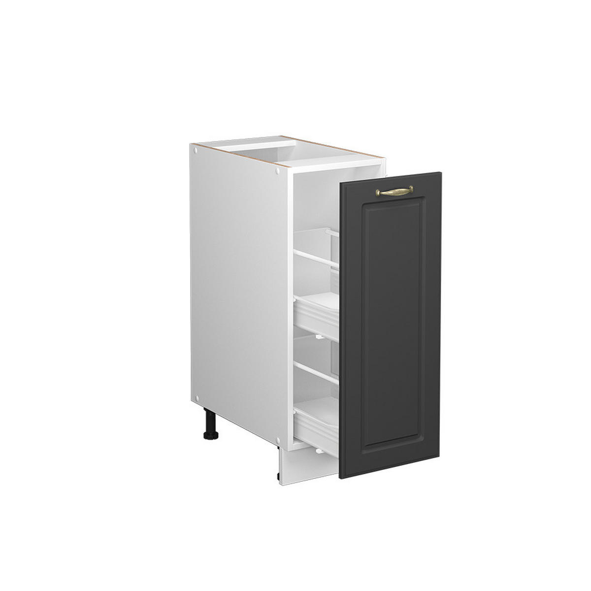 APOTHEKERUNTERSCHRANK Fame-Line Anthrazit-Gold 30 cm, AP Anthrazit - Anthrazit/Graphitfarben, Holzwerkstoff (30/82/60cm) - Vicco