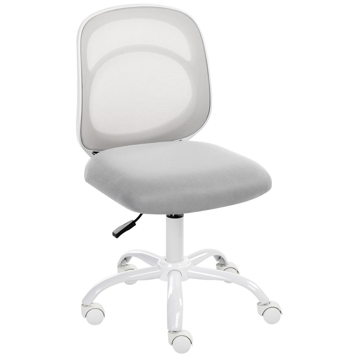 SCHREIBTISCHSTUHL Stoff Hellgrau Blissful - Hellgrau, Textil (52/84/52cm) - Beliani