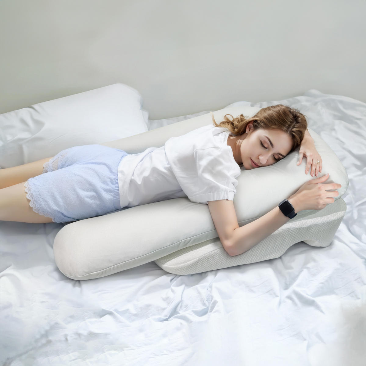 KISSEN mit Armloch 31078 - Weiß, Textil (116/76cm) - Vercart