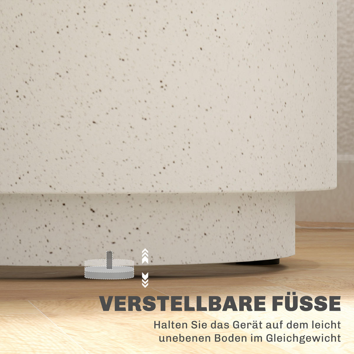 BEISTELLTISCH mit Stein-Optik, Ø37 x 43 cm, Cremeweiß - Creme, Naturmaterialen (37/37/43cm) - HOMCOM