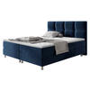 BOXBETT Dave - Chromfarben/Dunkelblau, Holz/Textil (180/200cm) - MIRJAN24