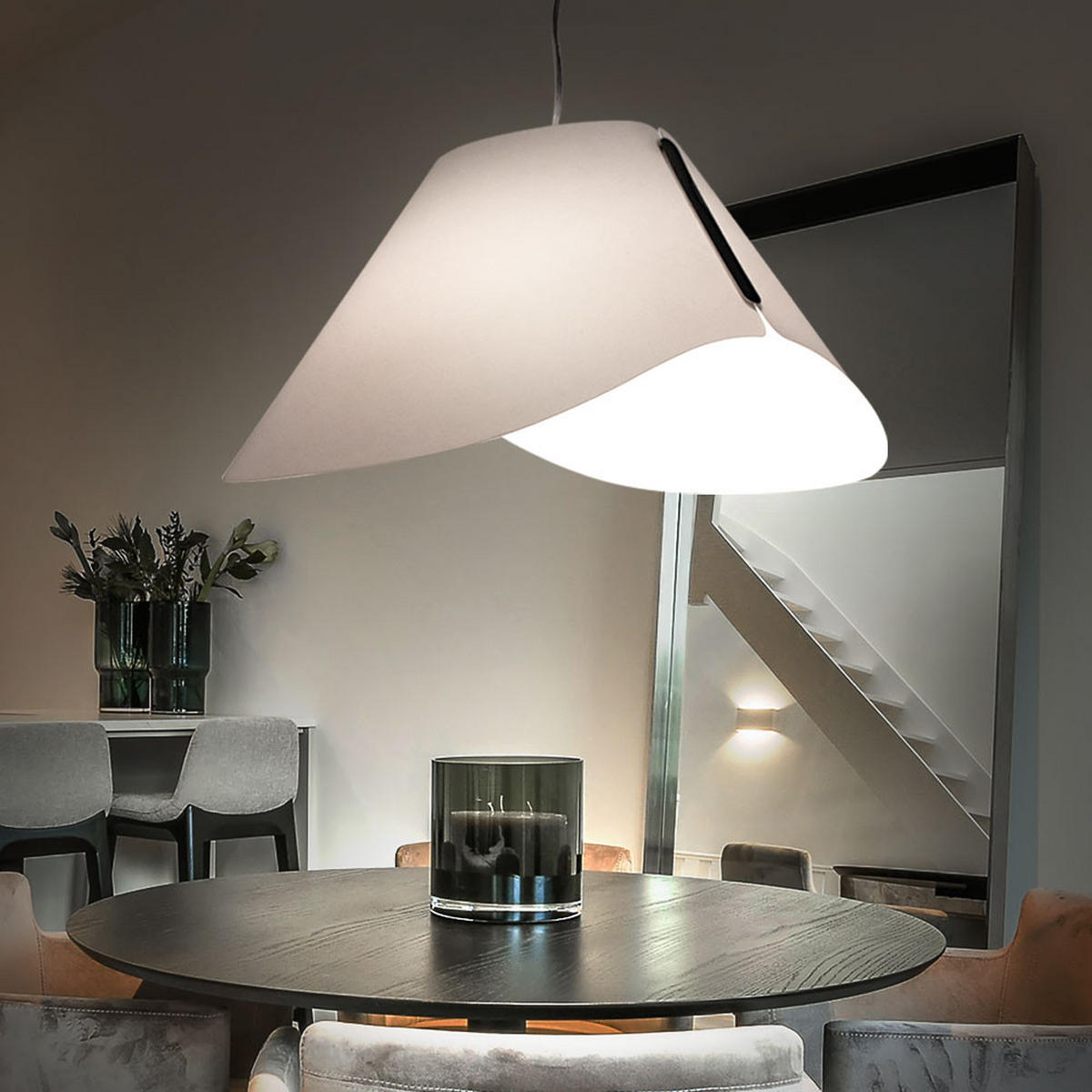 HÄNGELEUCHTE Ecru Weiß - Weiß, Kunststoff (57.2/45.5/185.5cm)