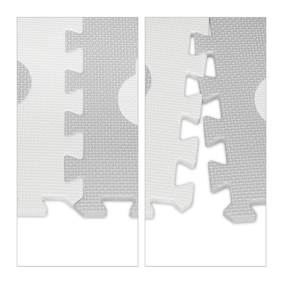 PUZZLEMATTE - Weiß/Grau, Kunststoff (31.5/31.5cm) - Relaxdays