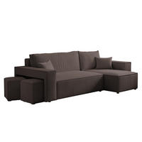 ECKSOFA PARIS mit Schlaffunktion und Bettkasten Braun - Braun, Holzwerkstoff/Kunststoff (262/145cm) - Idohome