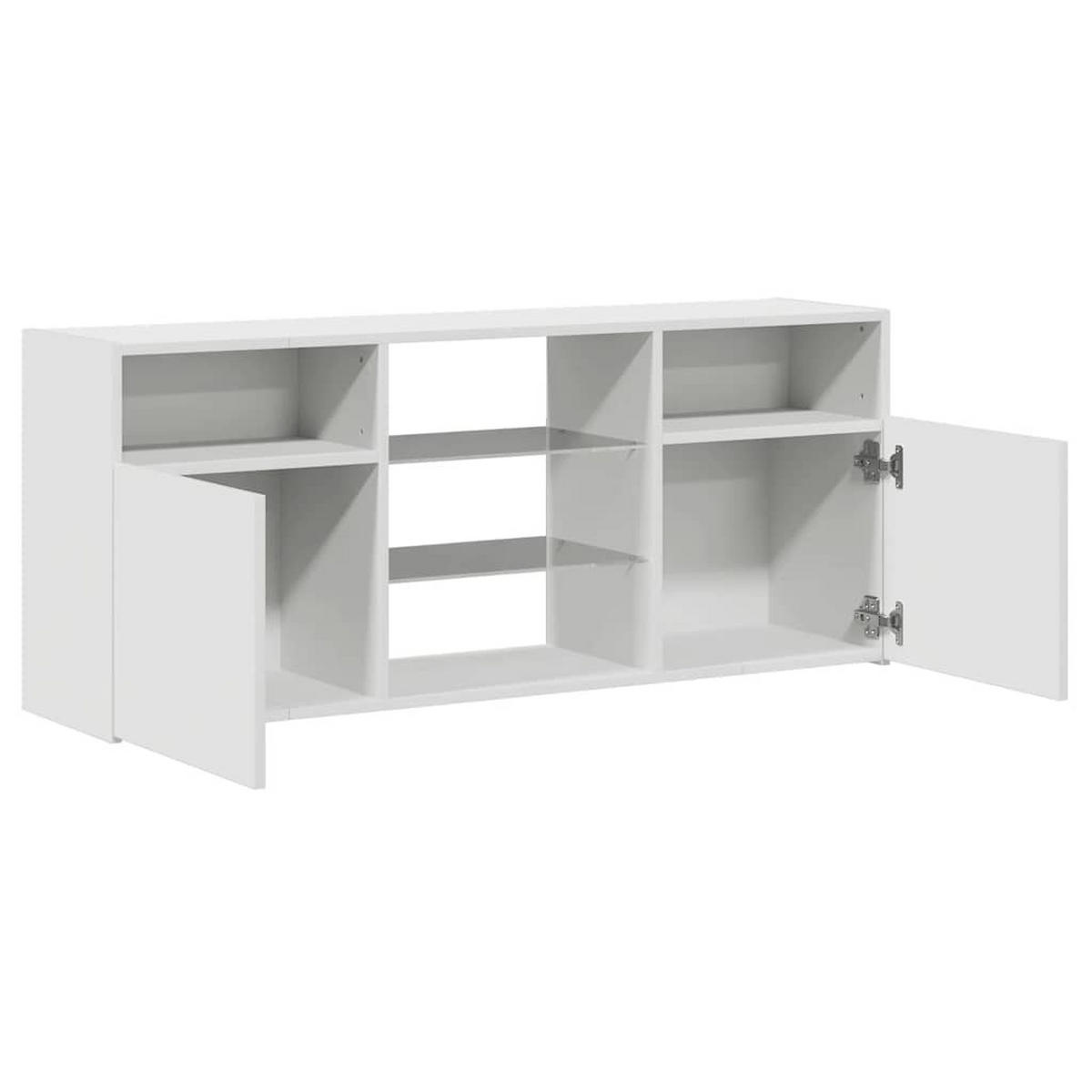 TV-SCHRANK Mit Led-Leuchten Weiß 120/30/50 Cm - Weiß, Holz (120/50/30cm) - vidaXL