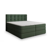 BOXSPRINGBETT AREZI 180x200 cm mit Matratze und Topper - Grün - Grün, Holz (180/200cm) - MASSENO