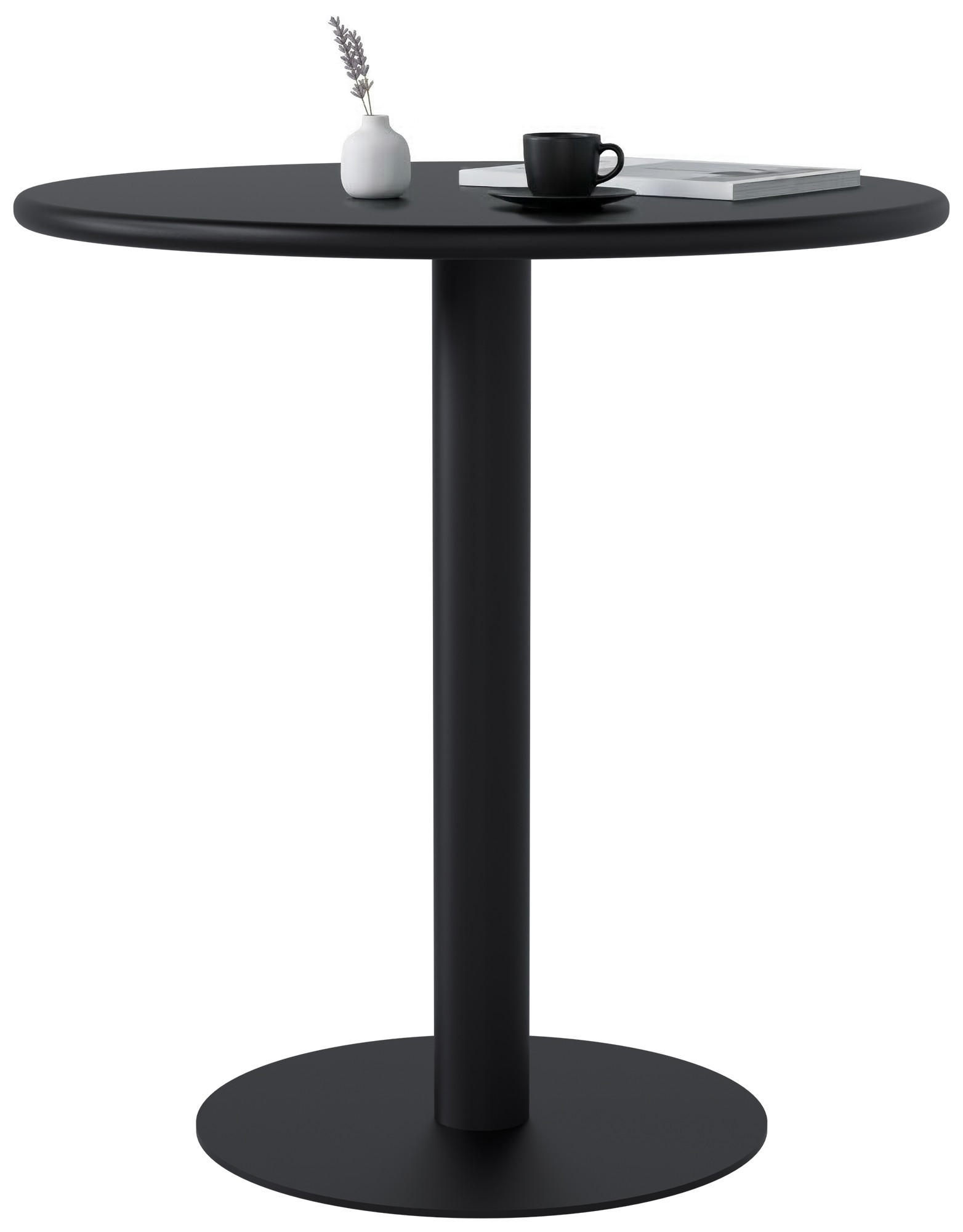 BISTROTISCH Lea rund 70x70x73cm Holz Schwarz Cafetisch - Schwarz, Holz (70/70/73cm) - DELUKE