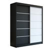 SCHWEBETÜRENSCHRANK 180 CM TREND Farbe: Schwarz , schwarz , weiß - Schwarz/Weiß, Holzwerkstoff (180/215/59.5cm) - A&J MöbelLand