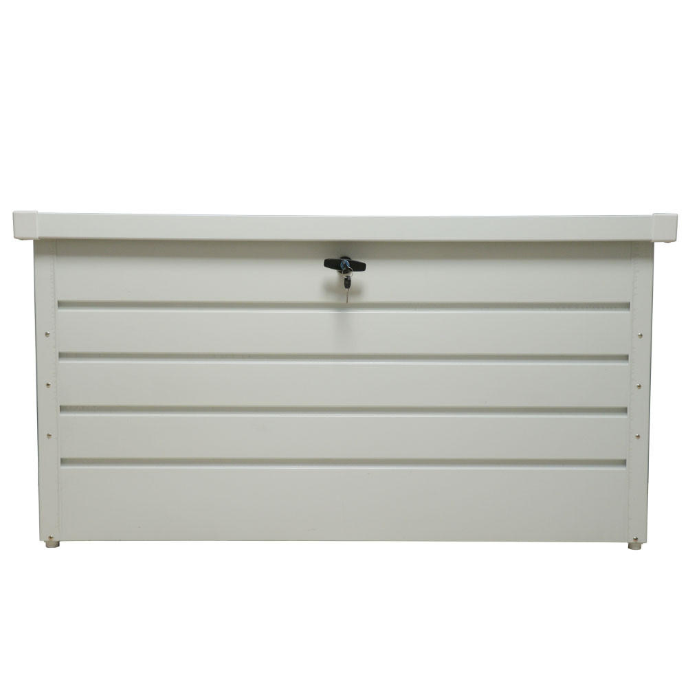 GARTENBOX Auflagenbox Kissenbox mit Schloss für Werkzeuge aus Metall in Anthrazit in AußenGarten abschließbar 60 x 114 x 53 cm 20 kg - Weiß, Metall (60/53/114cm) - Livingandhome