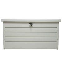 GARTENBOX Auflagenbox Kissenbox mit Schloss für Werkzeuge aus Metall in Anthrazit in AußenGarten abschließbar 60 x 114 x 53 cm 20 kg - Weiß, Metall (60/53/114cm) - Livingandhome