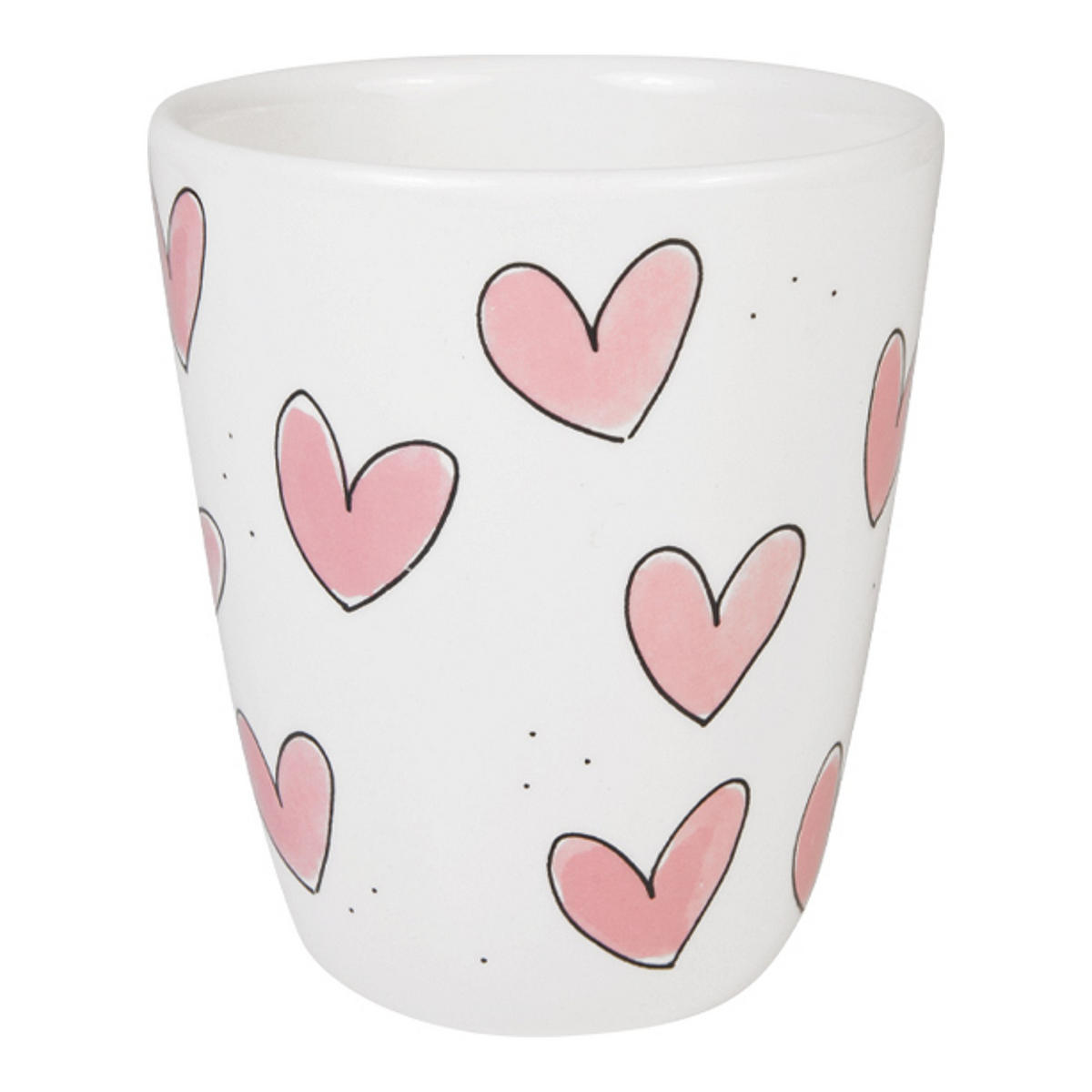 BECHER Rosa Herzen in Rosa - 350 ml - Pink, Keramik (0.35L) - Blond Amsterdam