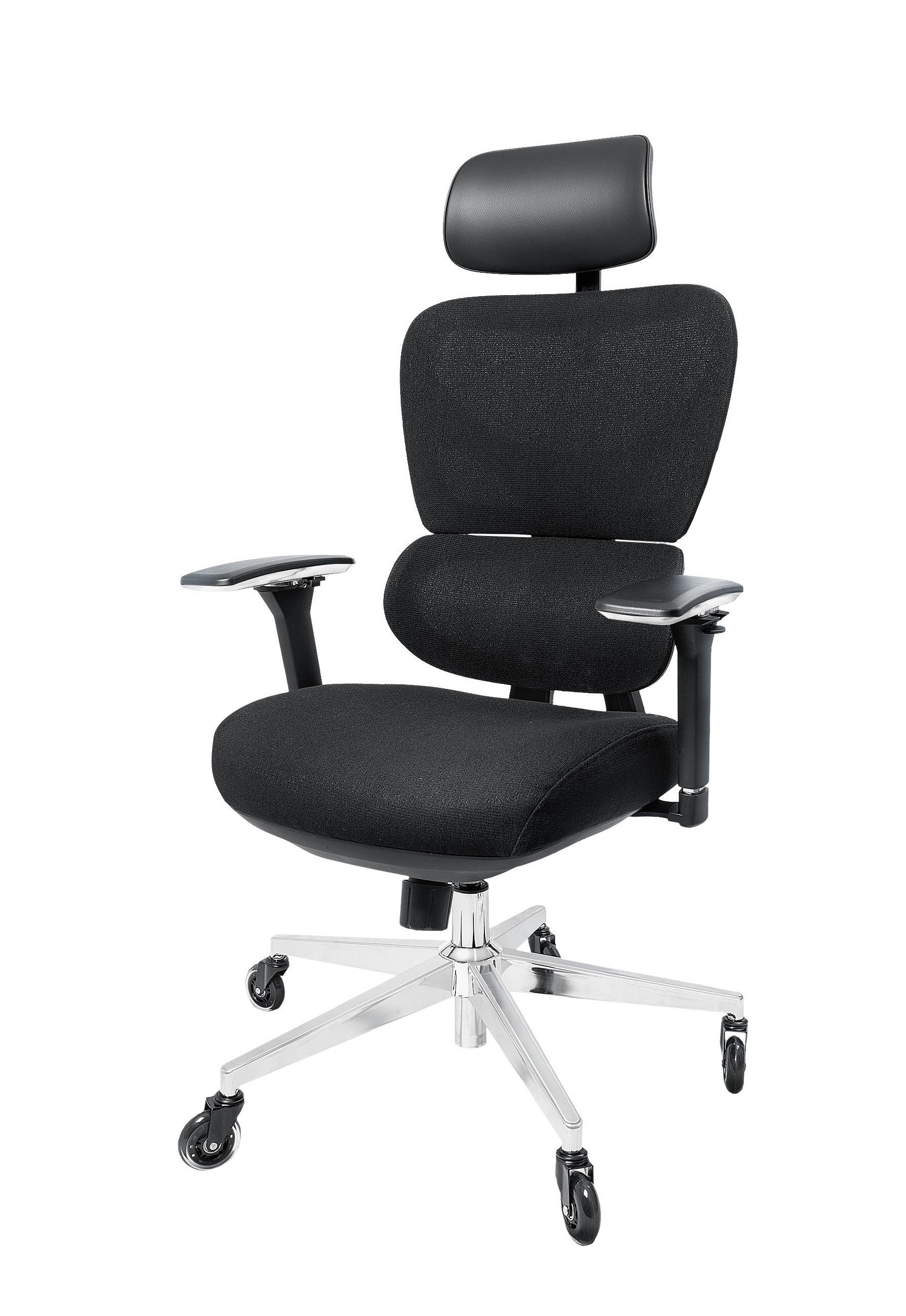BÜROSTUHL ProSeat Schwarz - Silberfarben/Schwarz, Kunststoff/Textil (70/145/70cm) - Clouvou