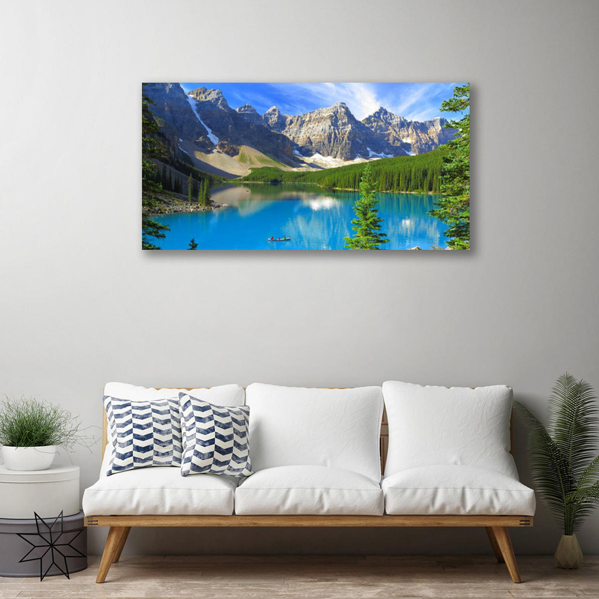 LEINWANDBILD 100x50 cm Berglandschaft - Blau, Textil (100/4cm) - TULUP