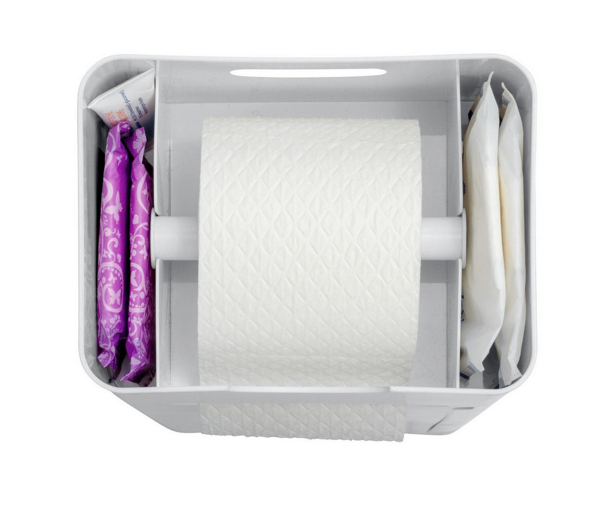 TOILETTENPAPIER- und Toilettenbürstenhalter Imon 20/15/58 cm - Weiß, Kunststoff (15/58/20cm) - Wenko