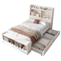 POLSTERBETT 90/190 cm Weiß und Eichefarben aus Massivholz und MDF mit Stauraum - Weiß, Holzwerkstoff (90/190cm) - OKMYHOME
