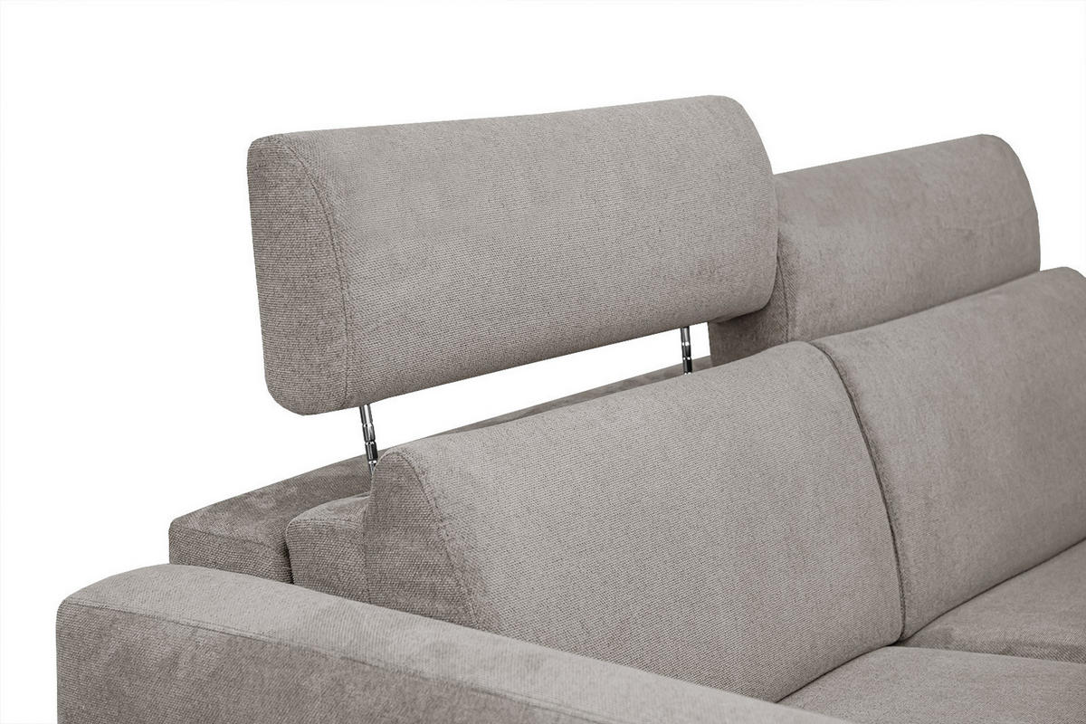 SOFA MEZO 3-Sitzer mit Schlaffunktion, taupe - Taupe/Schwarz, Holz/Textil (232/90/107cm) - Courtois Laville
