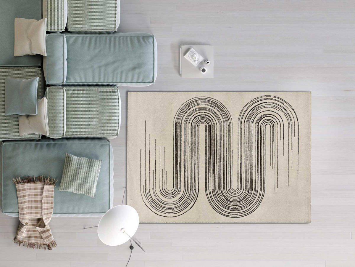 WEBTEPPICH mit geometrischem Muster Schwarz-Weiß Garden 140/200 cm - Weiß, Naturmaterialien/Textil (140/200cm) - Atticgo