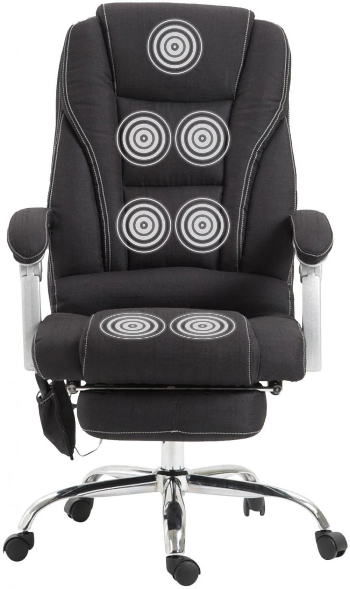 CHEFSESSEL Stoff schwarz - Chromfarben/Schwarz, Textil/Metall (68/118/64cm) - CLP