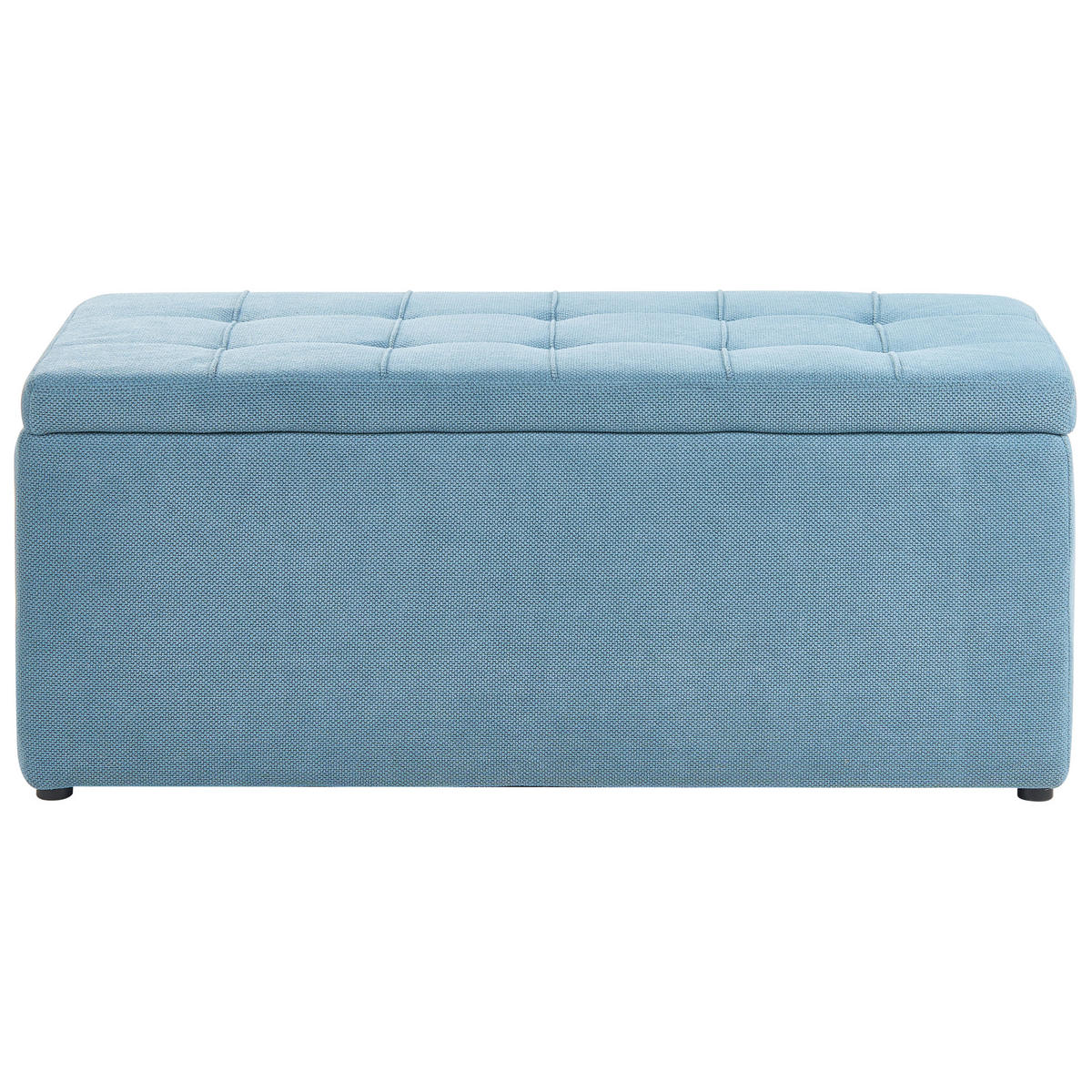 OTTOMANE Stoff 100/40 cm Blau Orem - Blau/Schwarz, Holz/Textil (100/42/40cm) - Beliani
