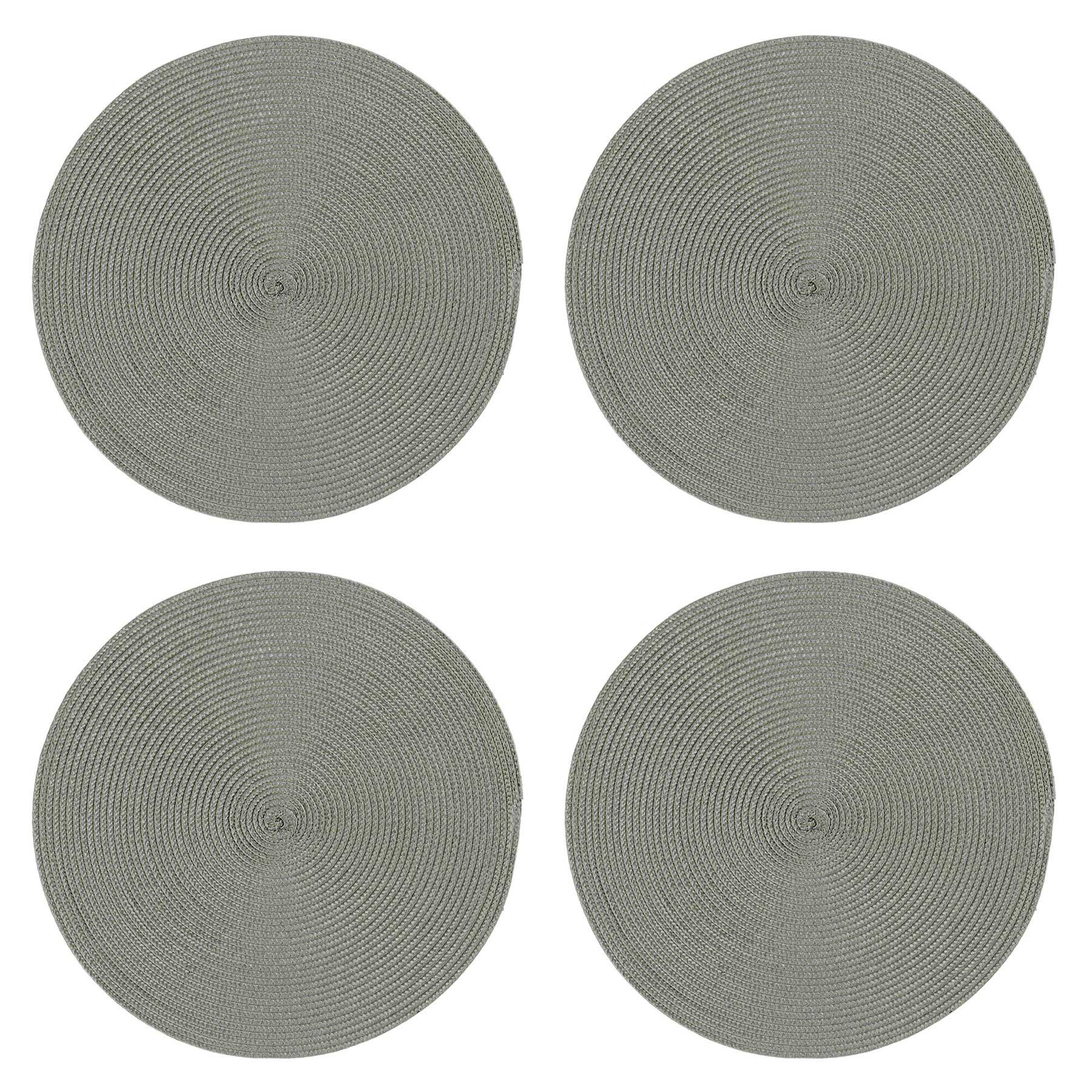 PLATZSET 4er Set Polypro Grau 35 cm rund - Grau, Kunststoff (35cm) - TiborTex