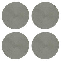 PLATZSET 4er Set Polypro Grau 35 cm rund - Grau, Kunststoff (35cm) - TiborTex