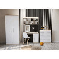 JUGENDZIMMER Arivo in Eiche Sonoma und Weiß 4 teilig - Kinderzimmer Komplett Set - Braun, Holzwerkstoff (80/200/120cm)