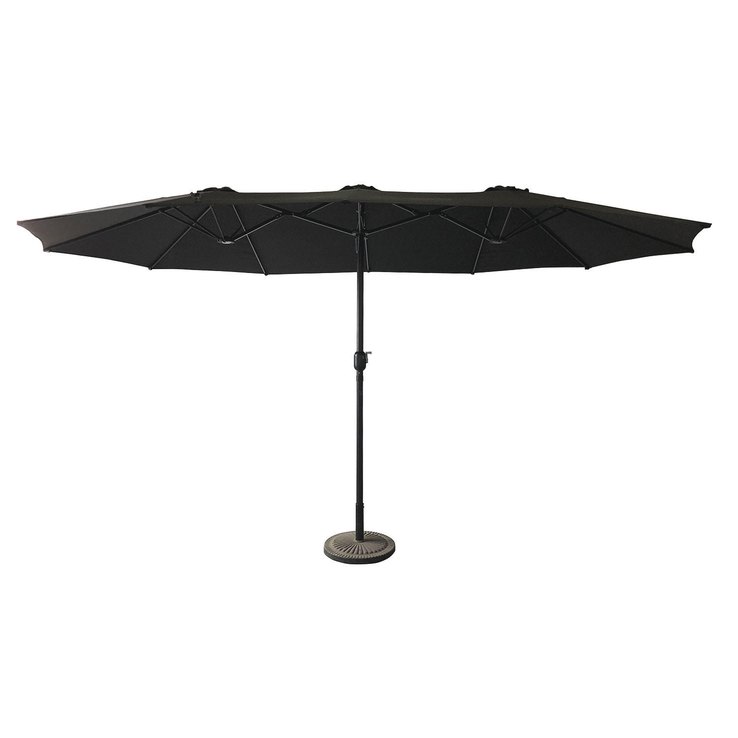 SONNENSCHIRM Linai Schwarz 270/460 cm - Schwarz, Textil (264/452cm) - Happy Garden