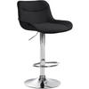 BARHOCKER Stoff schwarz - Chromfarben/Schwarz, Textil/Metall (49/85/51cm) - CLP